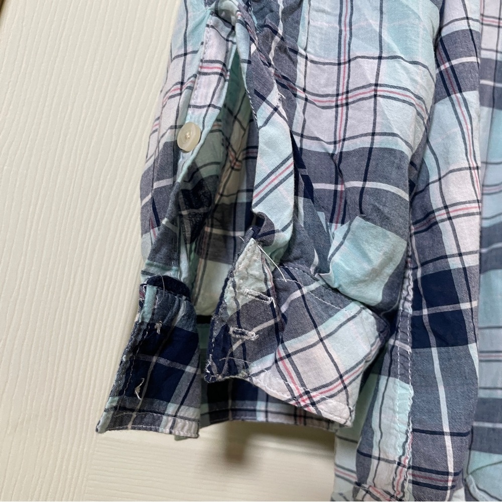 torrid Plaid Camp Shirt Plaid Alike Blue Button Front Button Sleeves Plus Size 5 - Picture 9 of 14